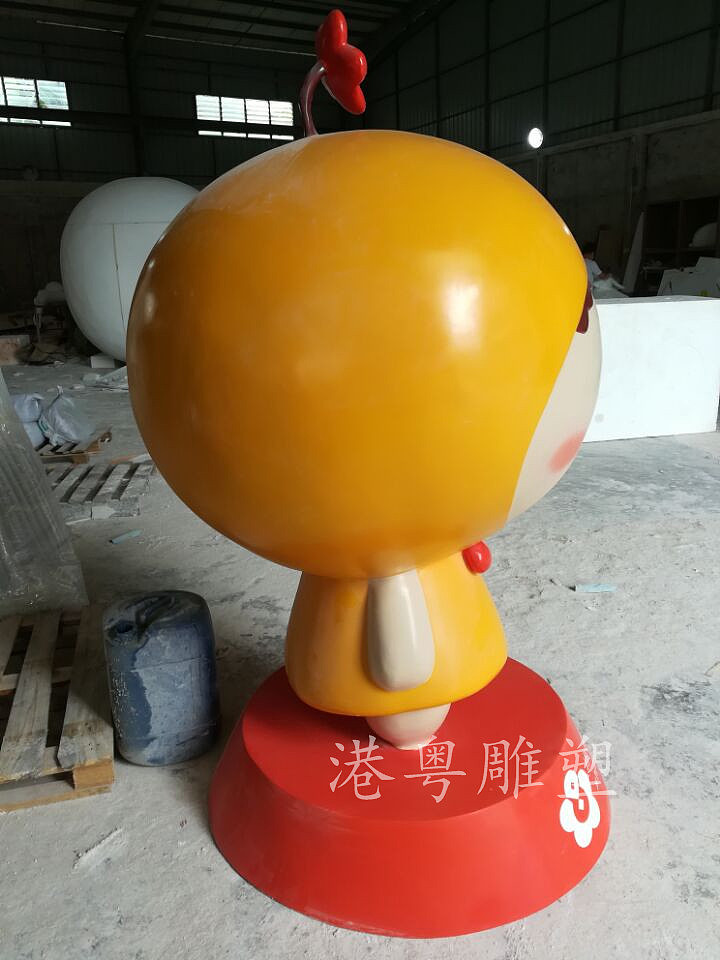 手机软件APP形象卡通玻璃钢小牛造型雕塑树脂工艺品摆