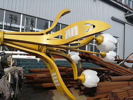 实拍大型景观玉兰灯-厂家定制LED中华玉兰灯安装