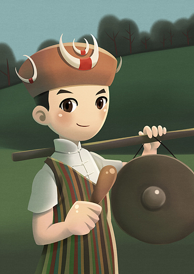 少數(shù)民族插畫 1（圖ZODkxNTU2MDQ=） - 創(chuàng)作習(xí)作 - 站酷設(shè)計(jì)師烏蘭鐵木1993原創(chuàng)素材 - 站酷ZCOOL