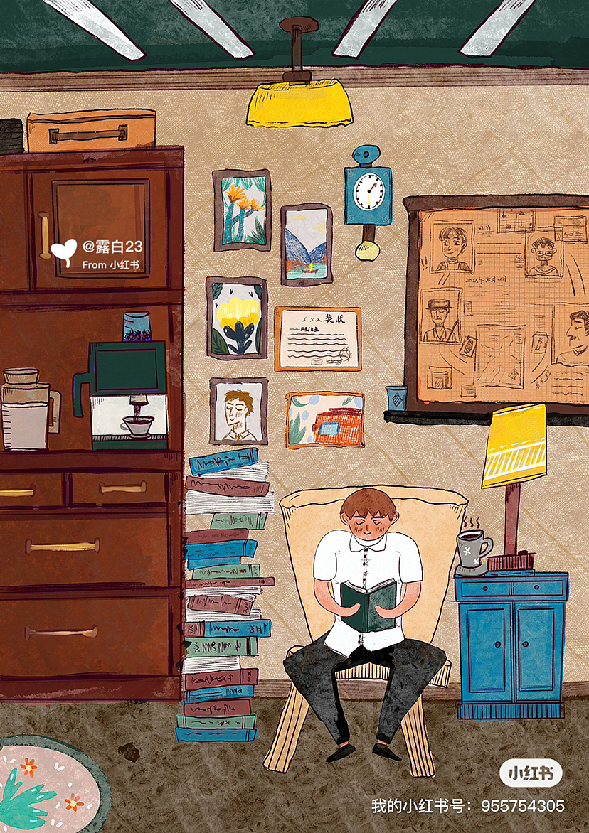 宅家阅读的一天（图ZMzM2NzIzNDQw） - 儿童插画 - 站酷设计师祝露白原创素材 - 站酷ZCOOL