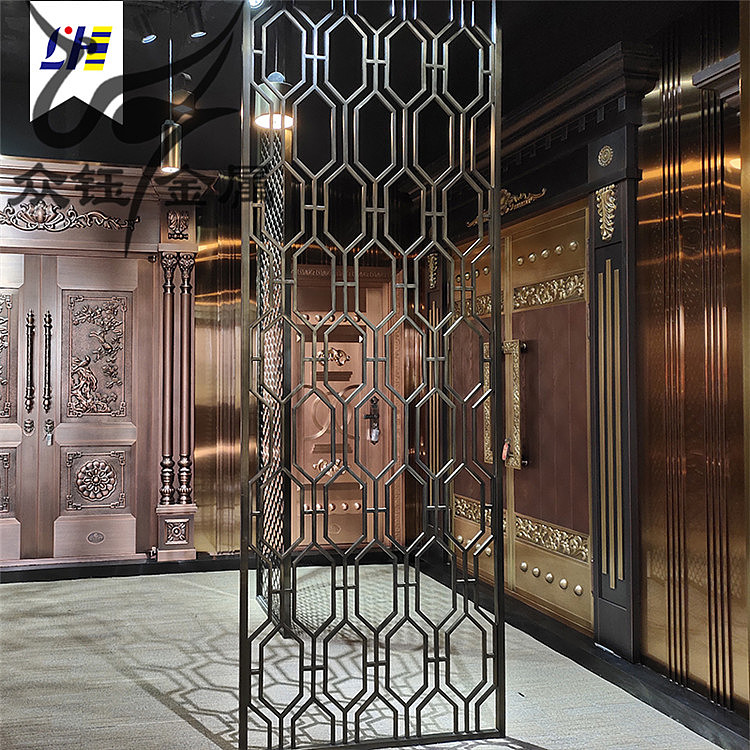 现代简约屏风不锈钢金色镂空客厅金属装饰隔断玄关港式（图ZMjY2OTM0MTM2） - 其他 - 站酷设计师众钰屏风护栏原创素材 - 站酷ZCOOL