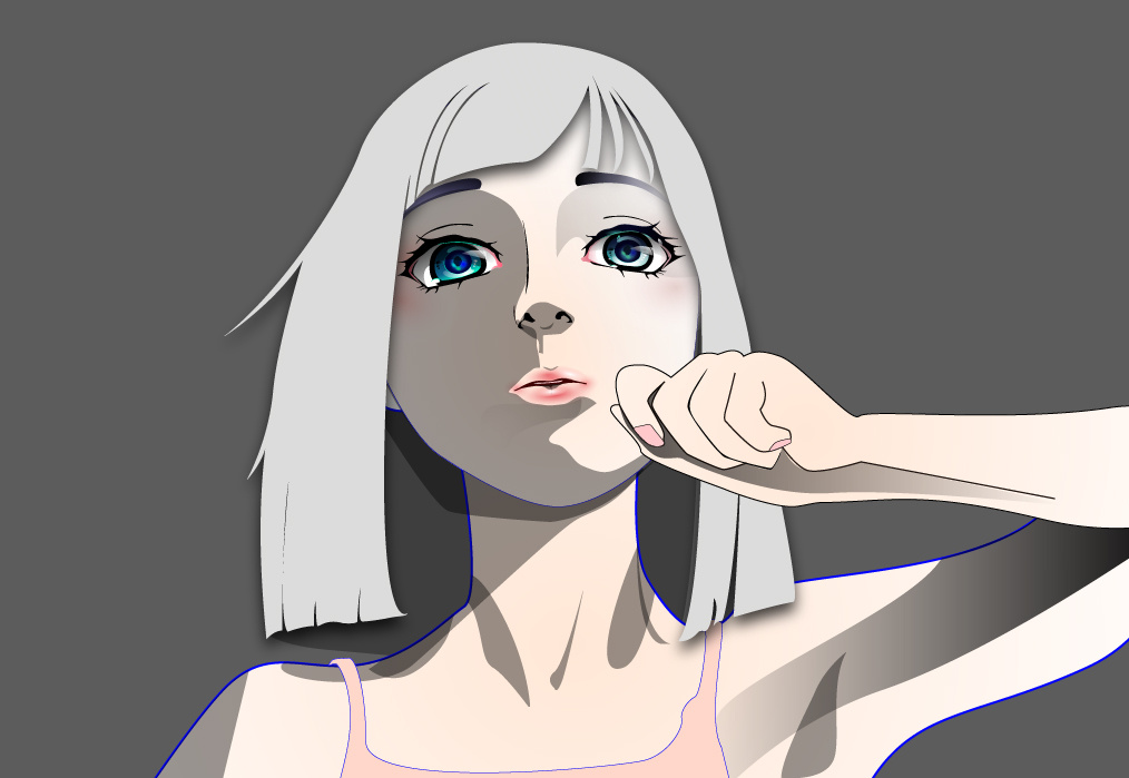 用AI绘制 歌手Sia御用舞者Maddie Ziegler 矢量