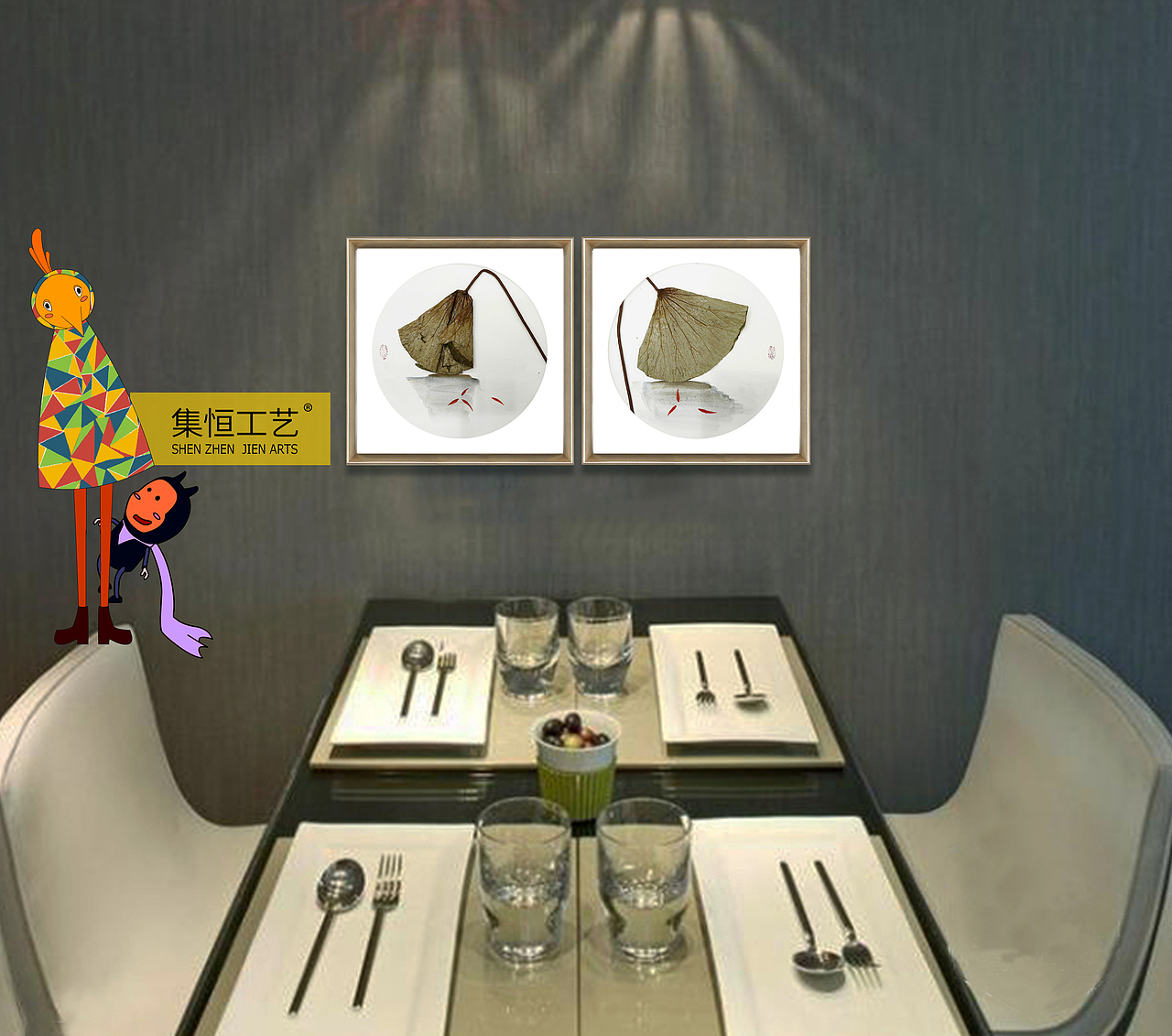 实物画；装饰画、效果图、国画、大堂挂画、饰品、摆件、软装配画、室内设计、整体软装、圆框（图ZNjg2ODE1MzI=） - 工艺品设计 - 站酷设计师集恒工艺实物画原创素材 - 站酷ZCOOL