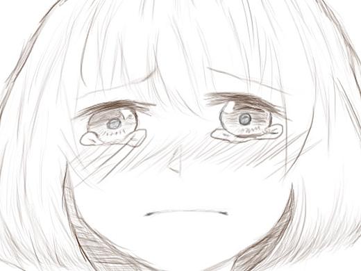 女孩脸部速写