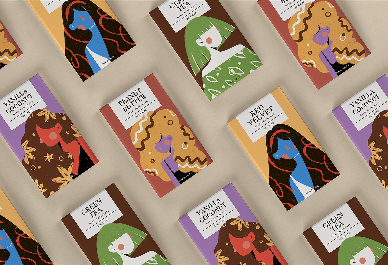 巧克力包装插画系列设计