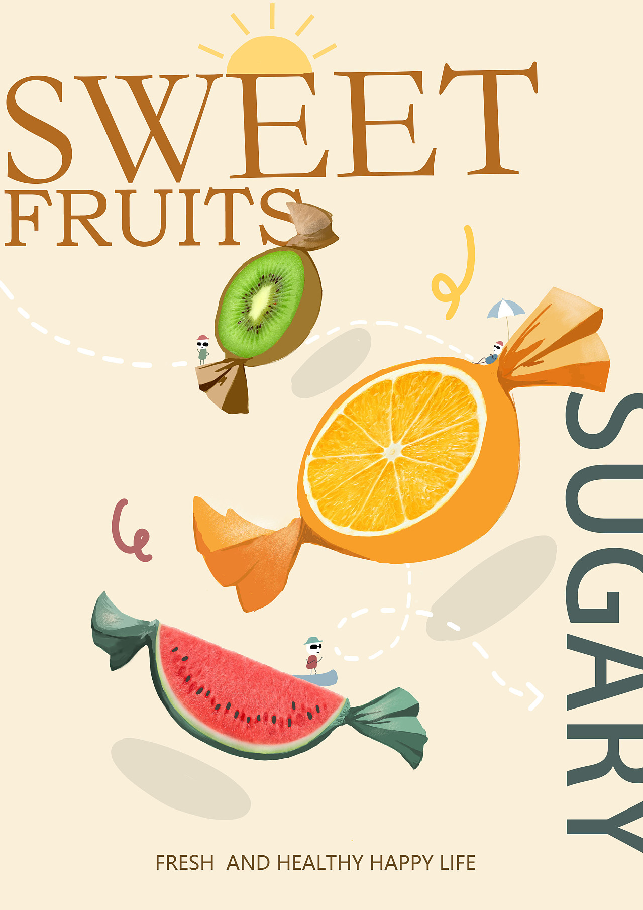 海报创意设计|水果糖