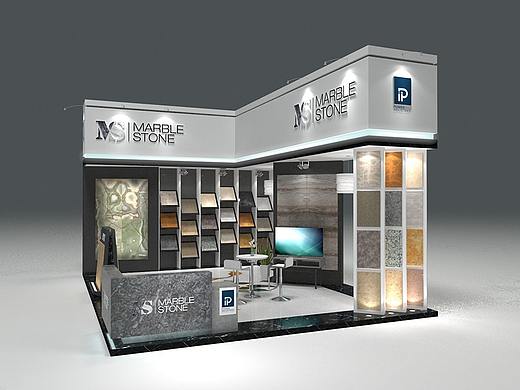 板材展位展会展台展览展点工装家装快闪店3d效果图设计