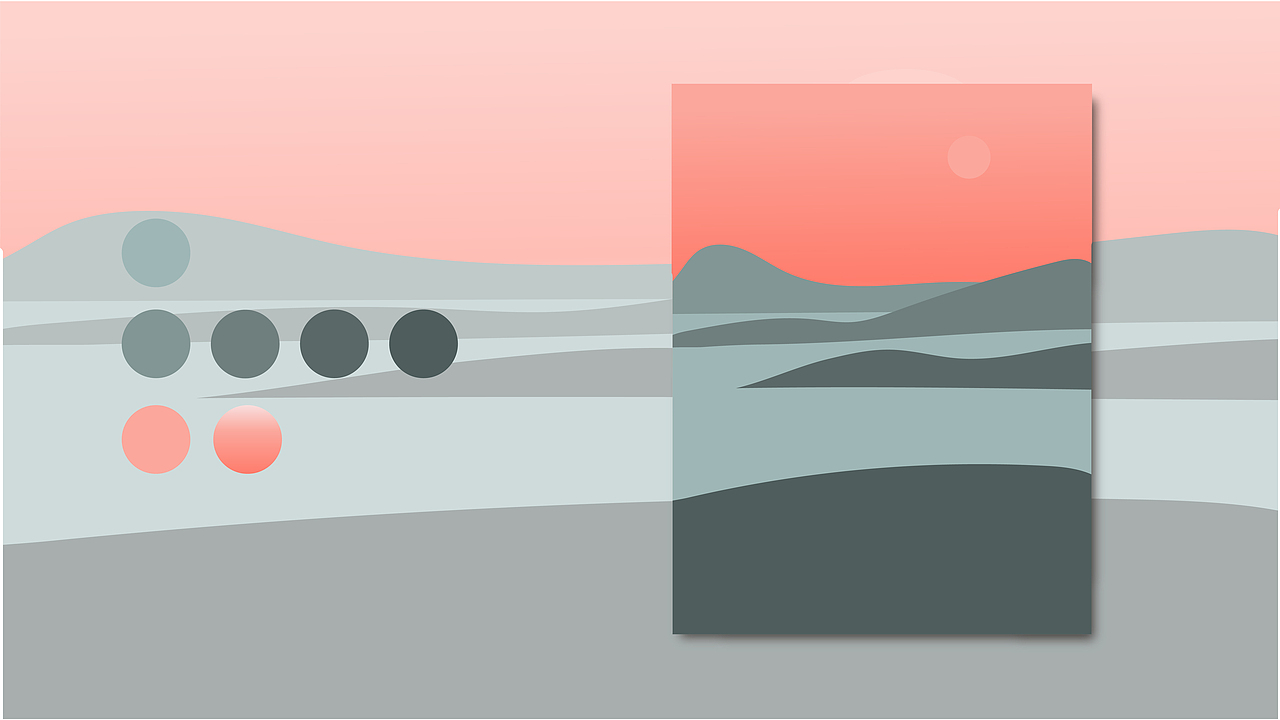 扁平风色块风景插画