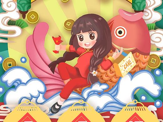 2019新年祭（个人主页-ZNDEzNTExNTY=） - 商业插画 - 站酷设计师皎月惊乌原创素材 - 站酷ZCOOL