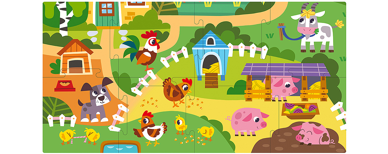 MEGA PUZZLE FARM（图ZMTk0MjkwMjA4） - 儿童插画 - 站酷设计师Victoriaspics原创素材 - 站酷ZCOOL