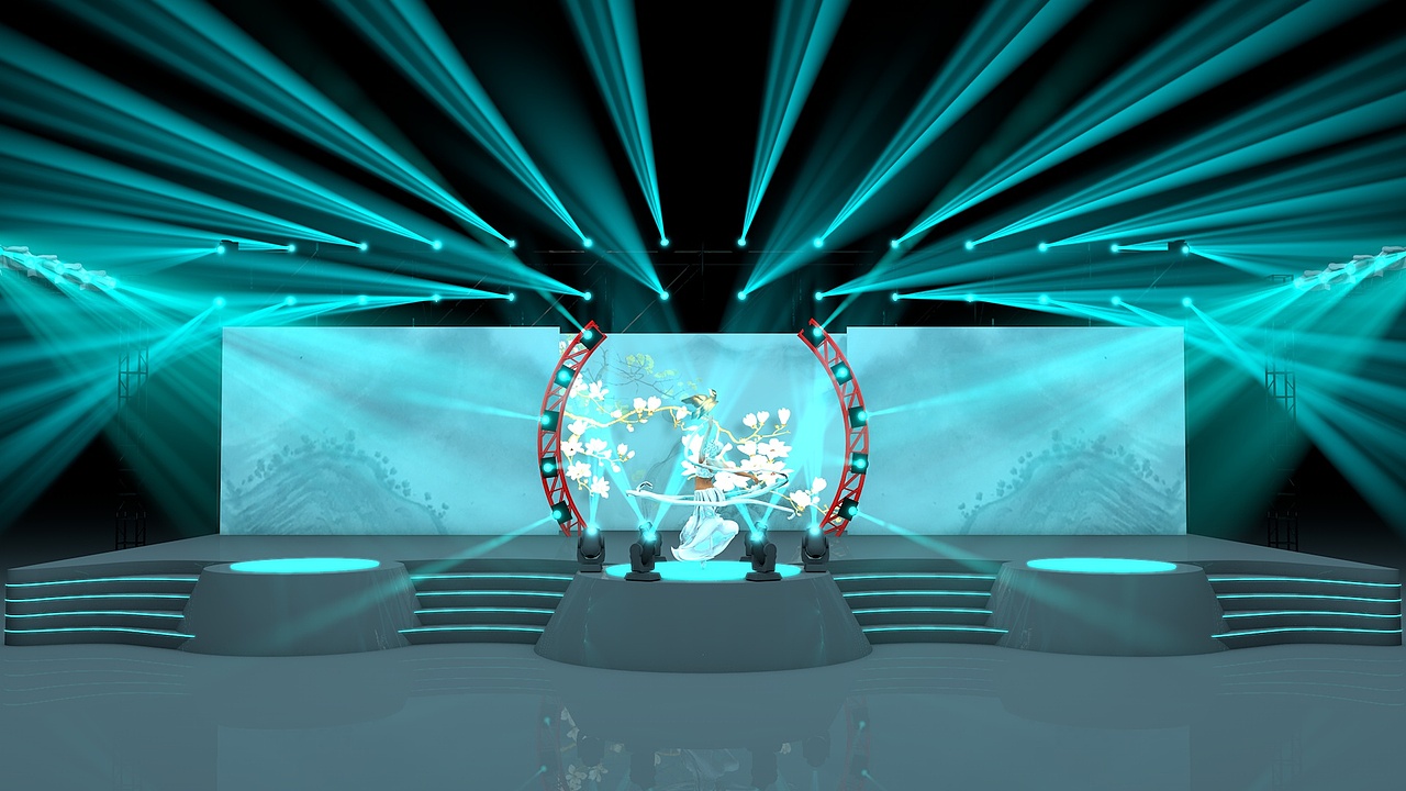 c4d舞台灯光秀演示