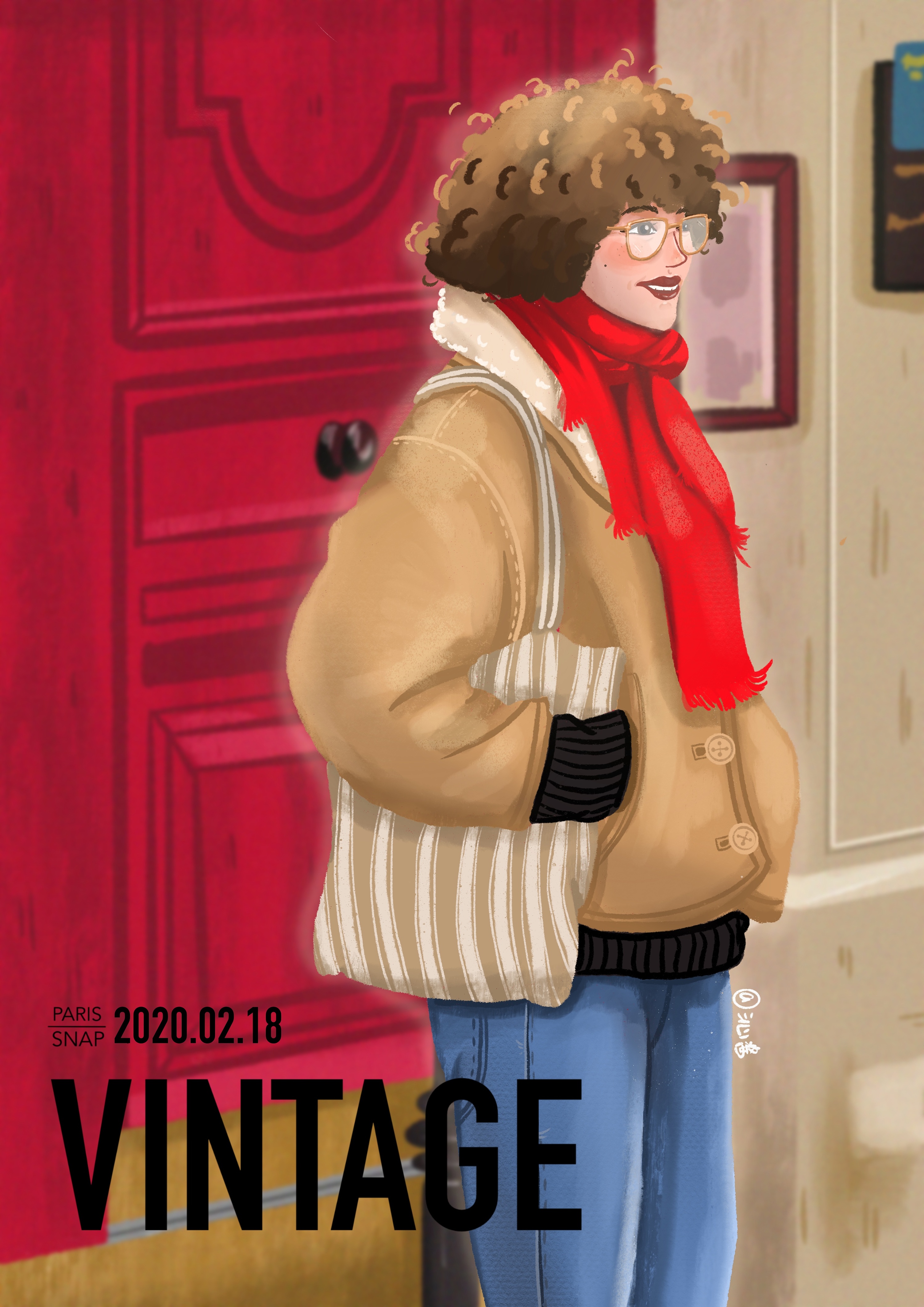 插画|vintage巴黎街头街拍手绘