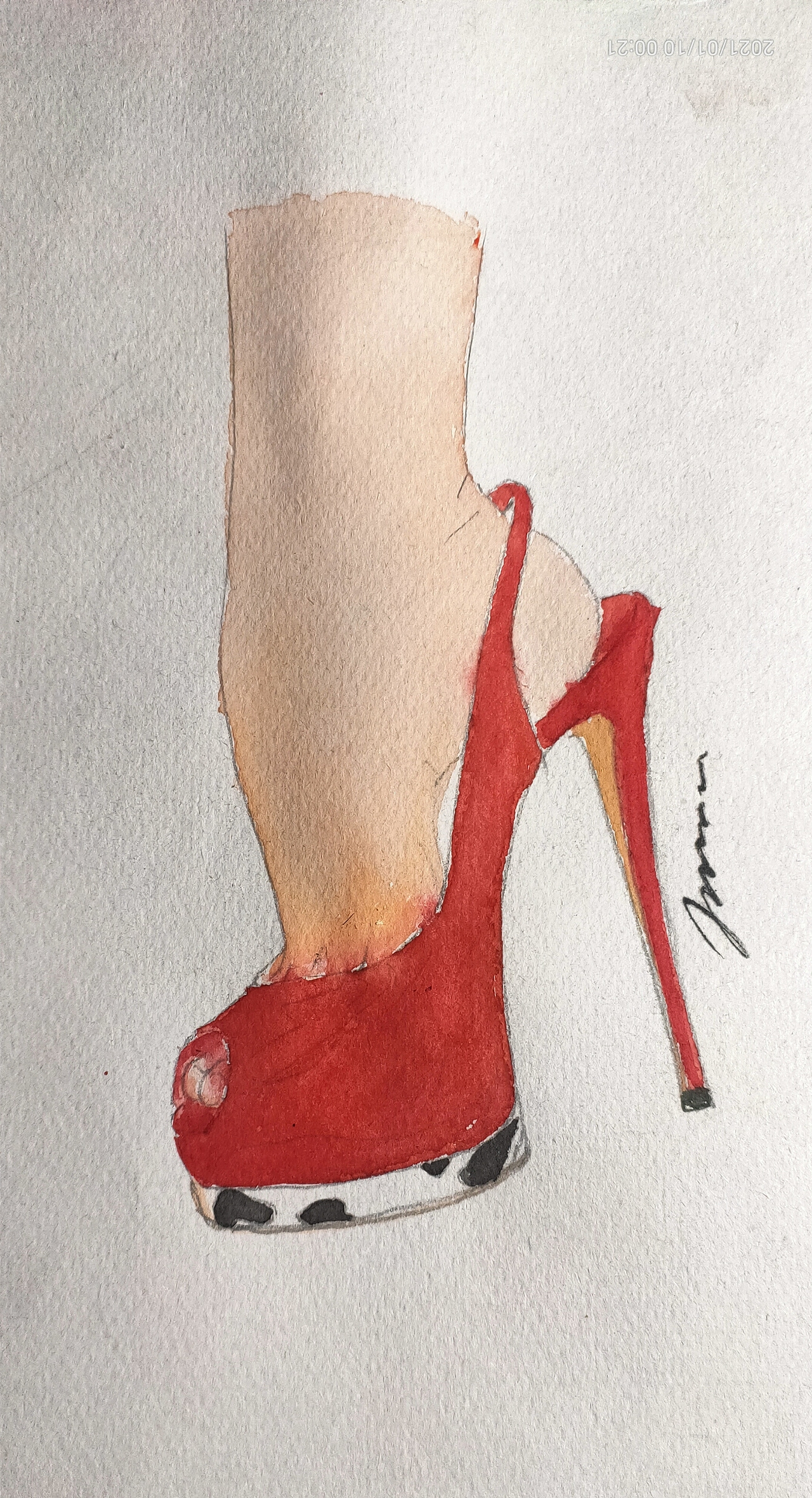 高跟鞋设计手绘图