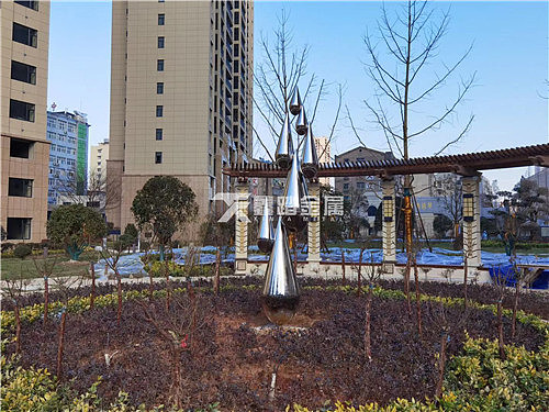 城市现代风雕塑设计——不锈钢雕塑水浪意境水景小品