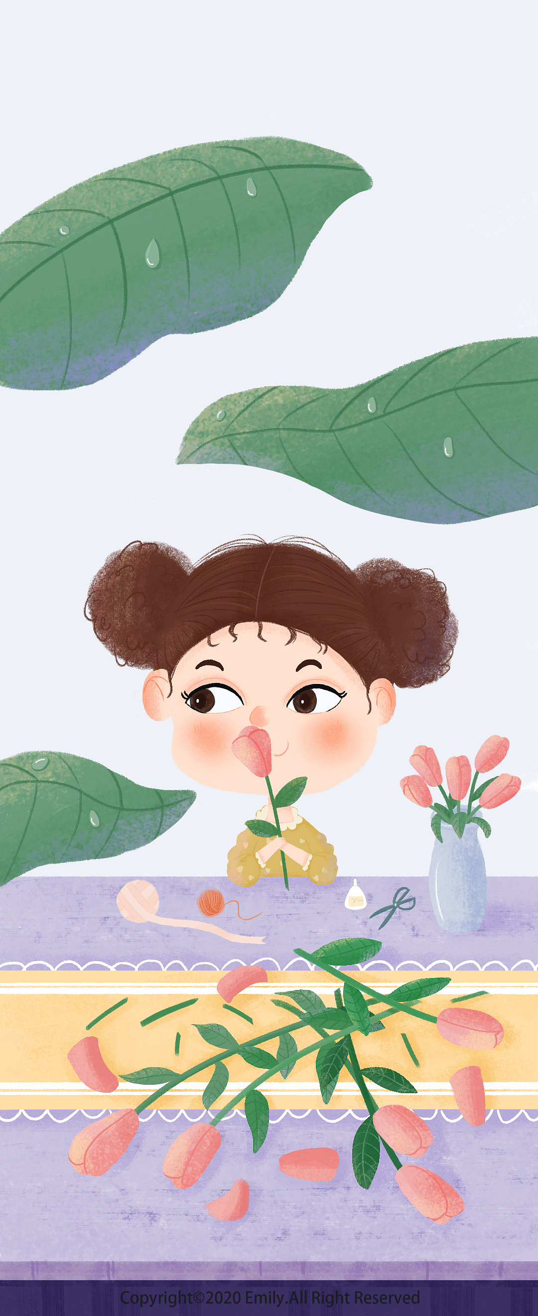 小女孩日常手机壁纸（图ZMjA5NDYwNzgw） - 创作习作 - 站酷设计师Emily艾米粒儿原创素材 - 站酷ZCOOL