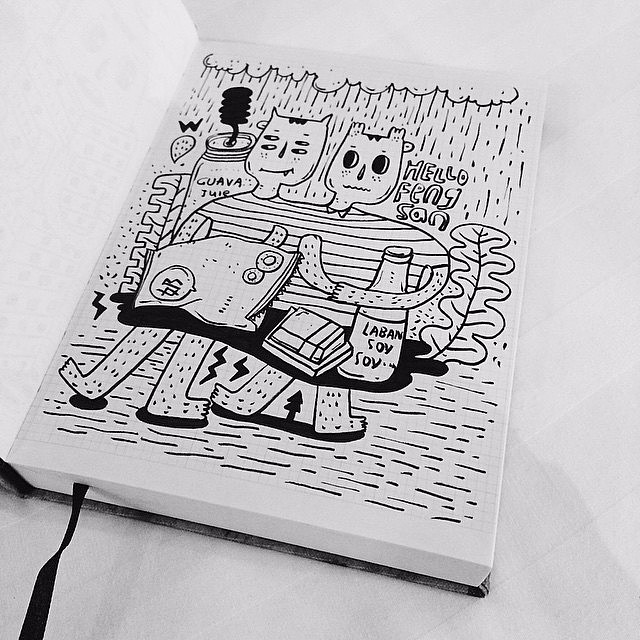 最近画的一些黑白涂鸦...