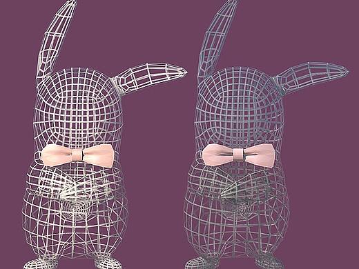 钢架兔子雕塑3D模型设计