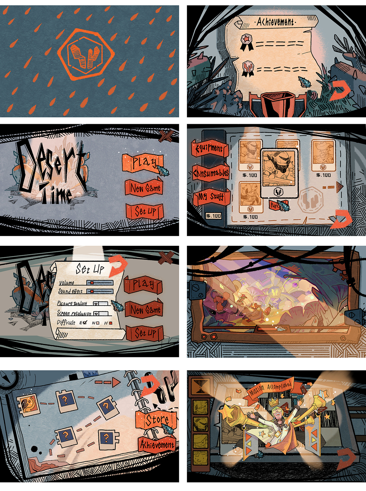 游戏界面设计（图ZMTY2MjIwNzE2） - 其他平面 - 站酷设计师冷可汀原创素材 - 站酷ZCOOL