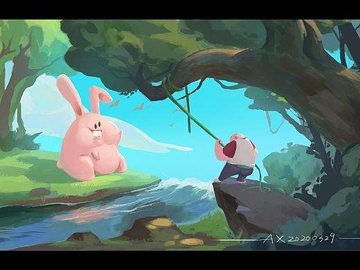 交换草图游戏之【吃兔兔】（个人主页-ZNDM5Nzg5MzI=） - 创作习作 - 站酷设计师AX金桃九原创素材 - 站酷ZCOOL