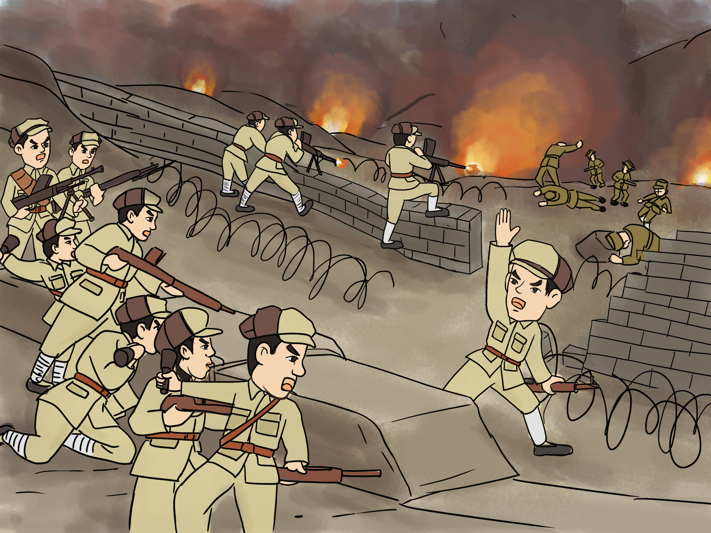抗日战争漫画作品图片
