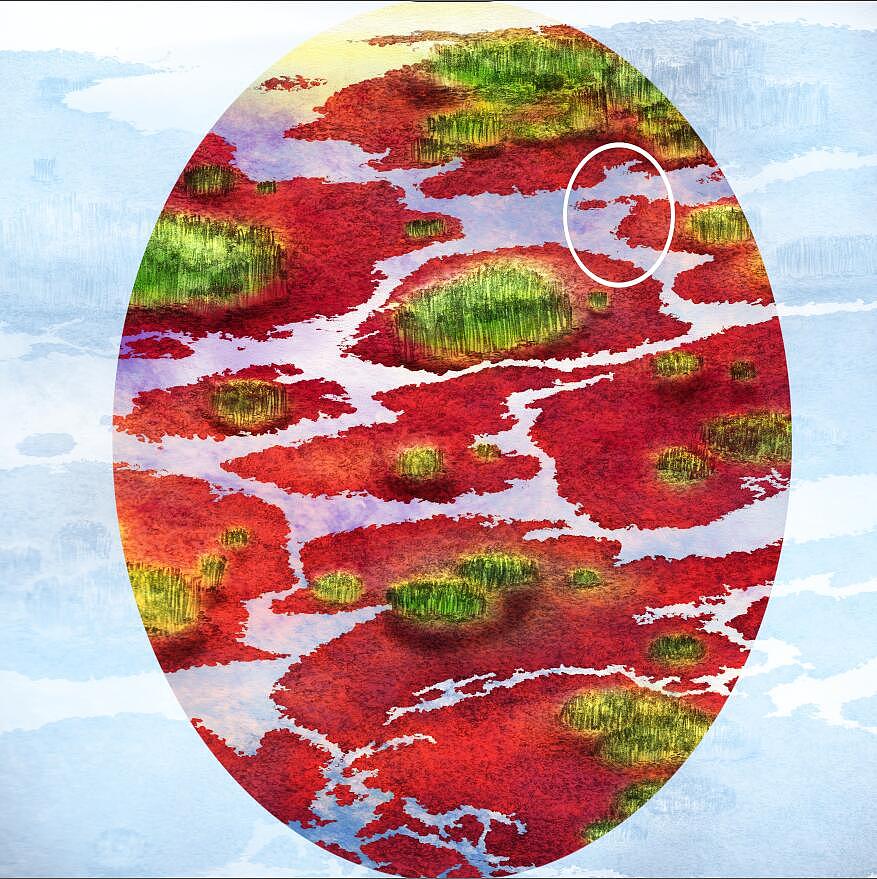 紅海灘之圓境印象（圖ZODI0MDQxMjQ=） - 藝術(shù)插畫 - 站酷設(shè)計師米果migour原創(chuàng)素材 - 站酷ZCOOL