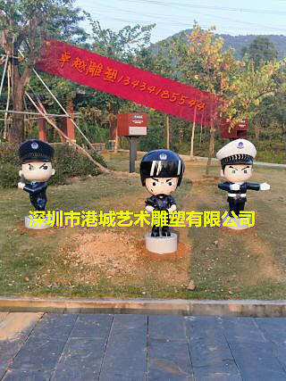 公园公路广场巡警指导吉祥物玻璃钢卡通交警察雕像道具