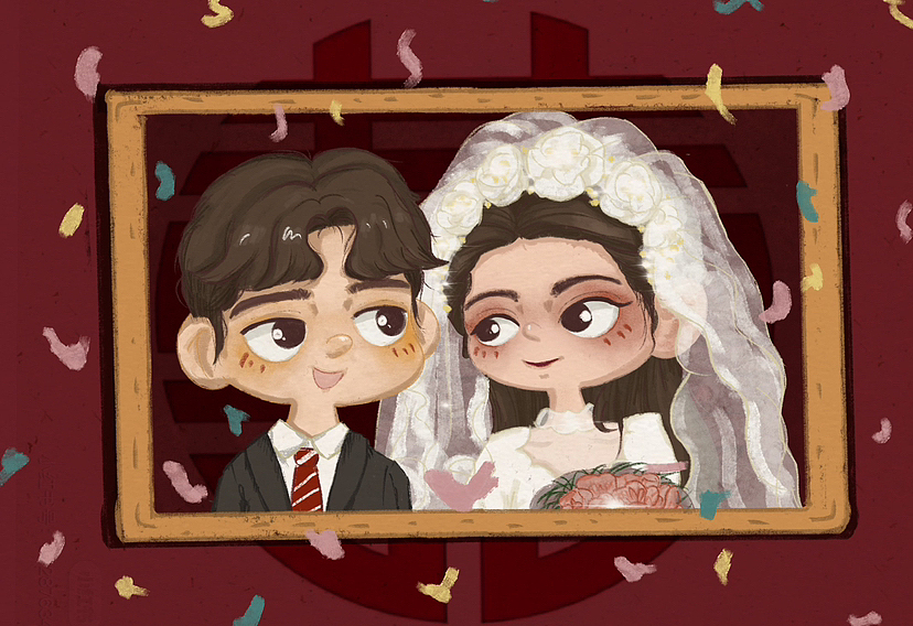 手绘~另类复古婚纱照