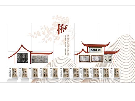 一套纯平面做的小学书法文化长廊装饰设计