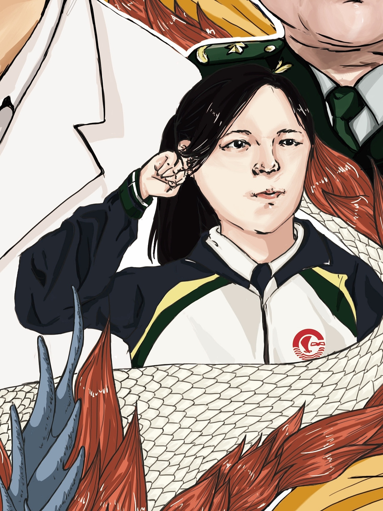 战疫必胜塘沽一中初三学生手绘海报为疫情加油