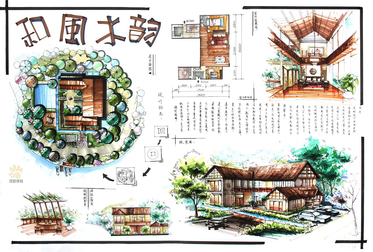 环艺景观风景园林设计手绘考研快题作品（图ZMTE0MzM5OTU2） - 景观设计 - 站酷设计师汉武手绘原创素材 - 站酷ZCOOL