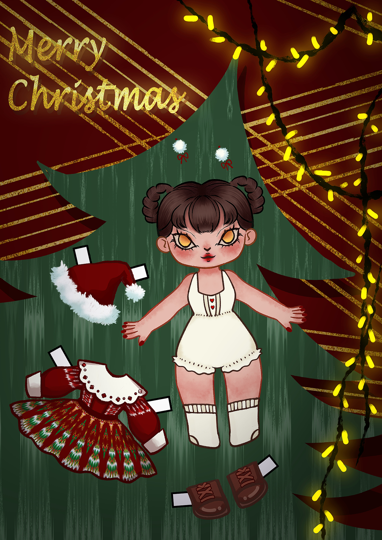 【艾德莱斯x圣诞节】圣诞节艾德莱斯纹样设计