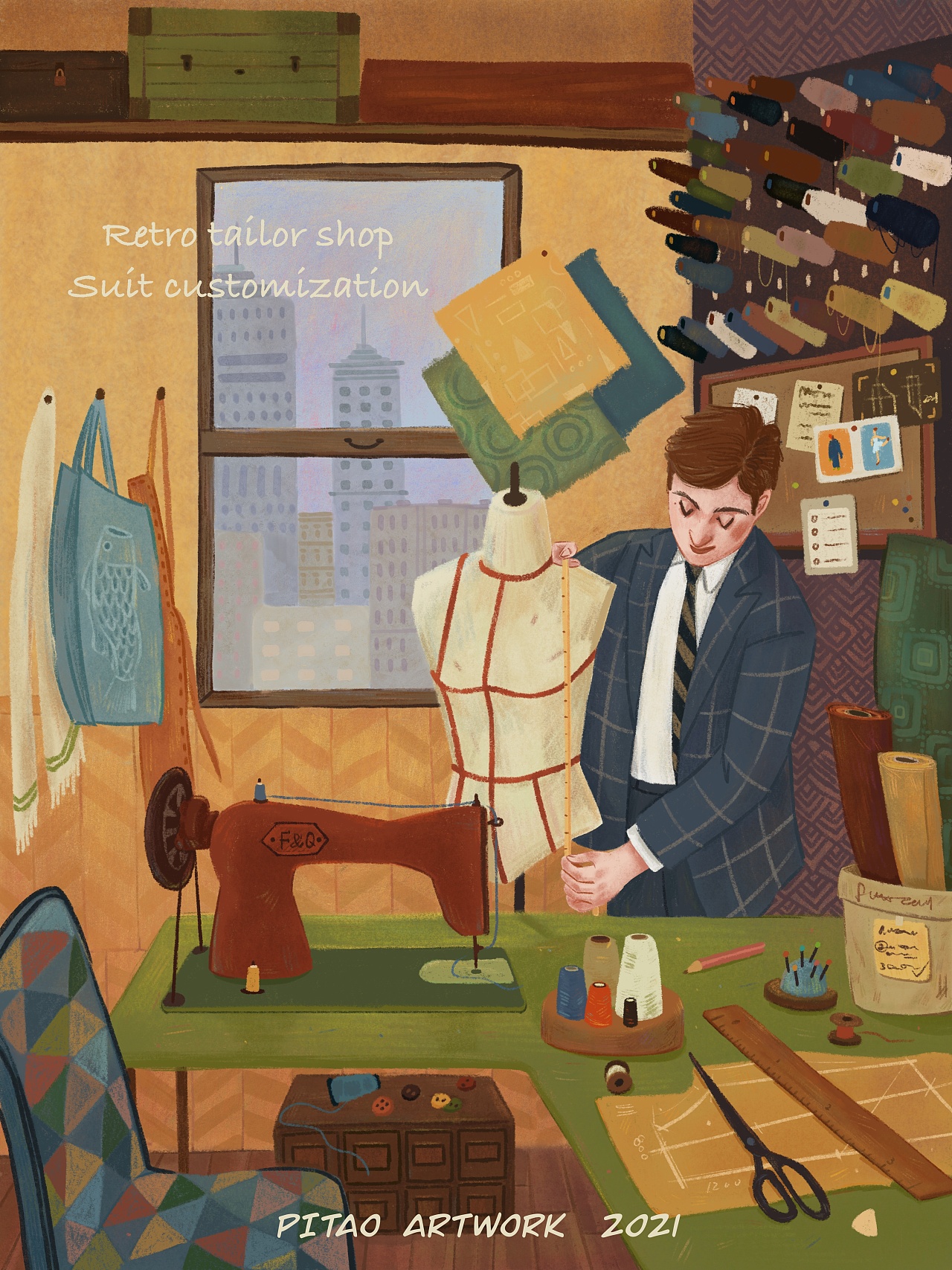 复古裁缝studio|插画|绘本|确实是屁桃 - 原创作品 - 站酷 (zcool)