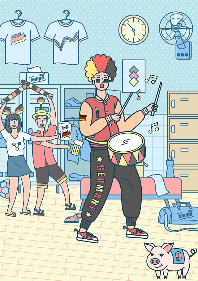 Tempo世界杯打call球迷look插画（图ZMTI2NTg0MzA4） - 商业插画 - 站酷设计师Samuel_Chen插画原创素材 - 站酷ZCOOL