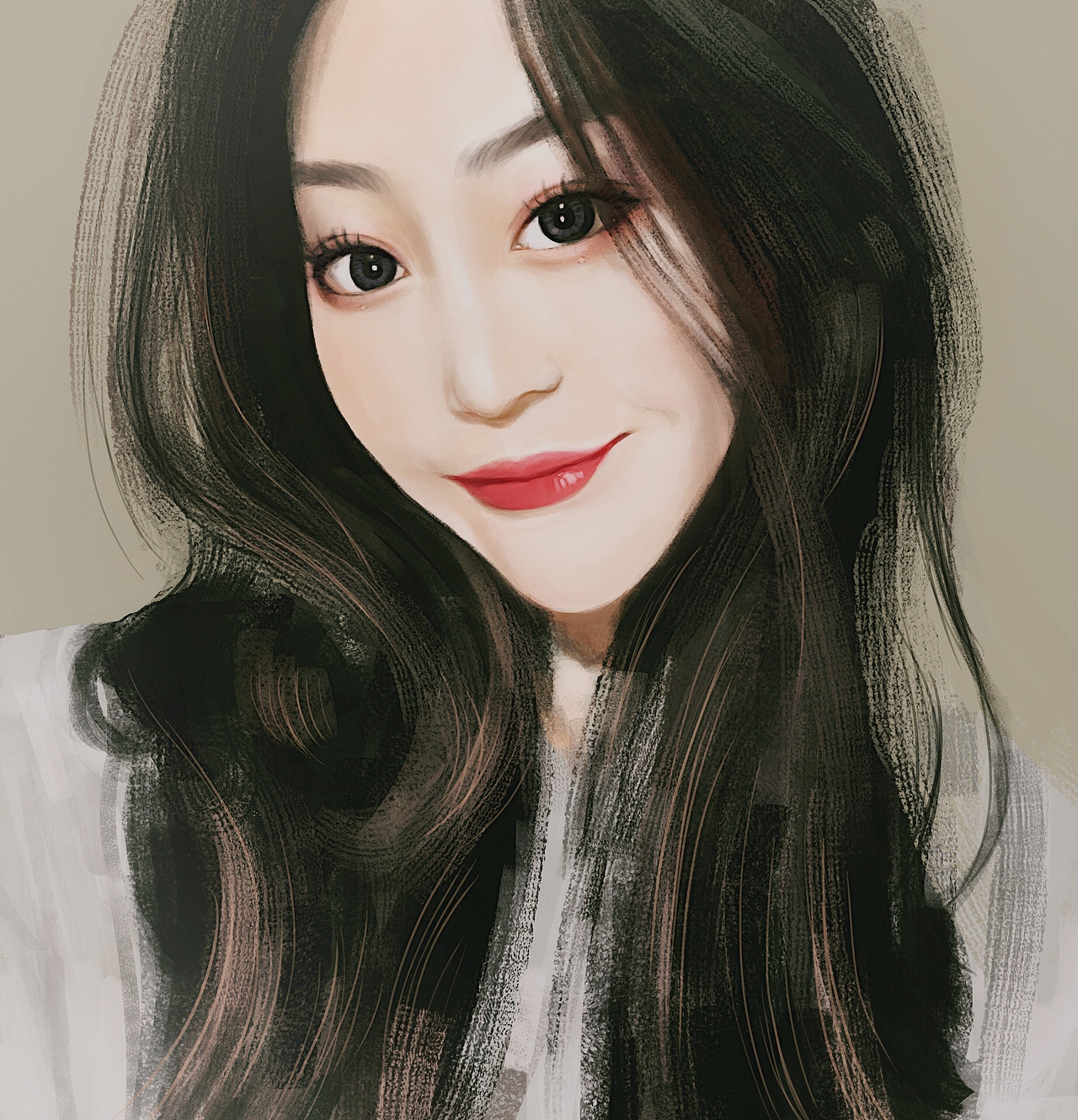 手绘长发小姐姐更新