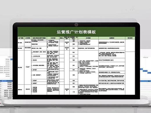 企业项目运营推广计划表Excel表格