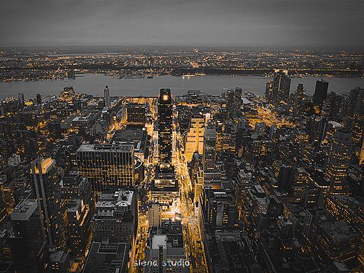 一张城市夜景-黑金/青橙各种色调