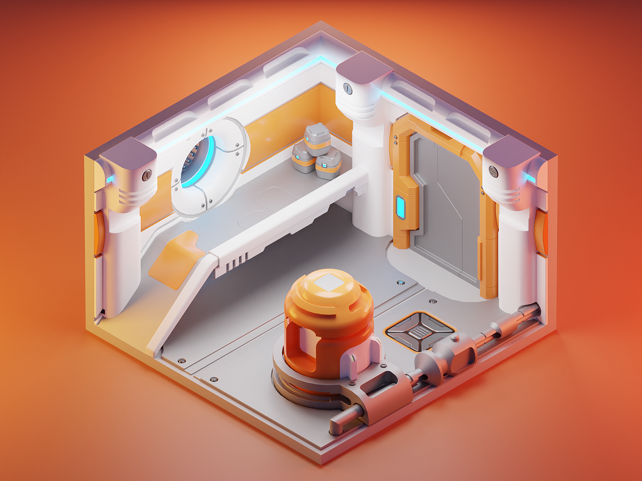 科幻小屋建模练习