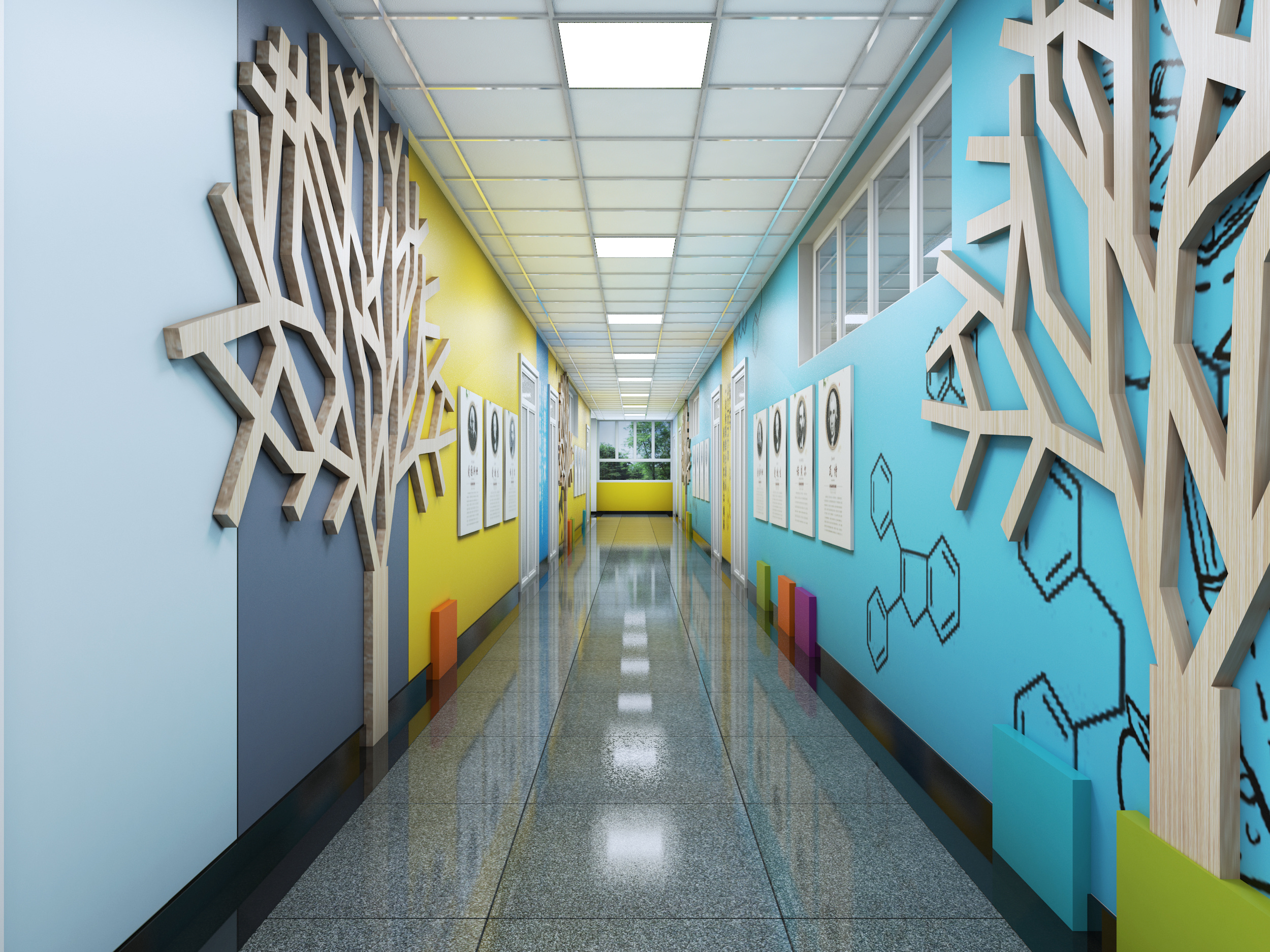 幼儿园走廊如何布置？看完幼儿园走廊装修效果图再说 - 本地资讯 - 装一网