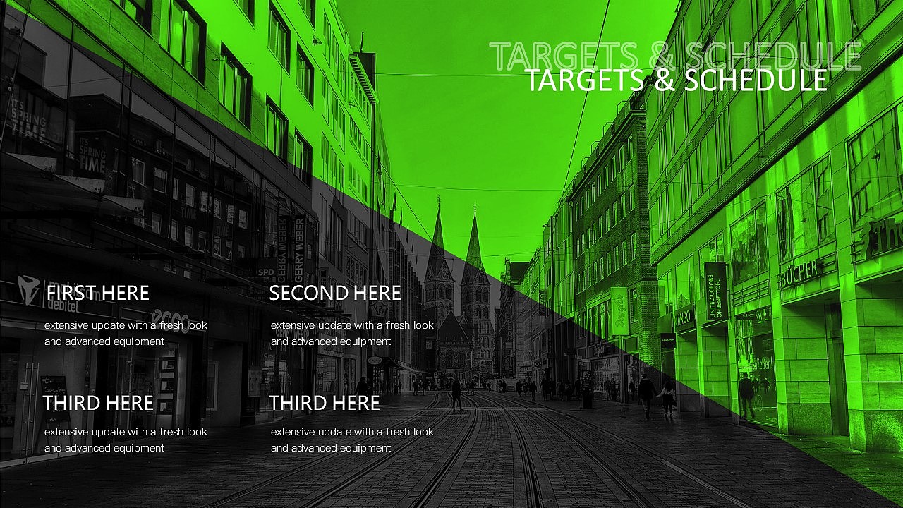 绿黑双色大气商务汇报模板