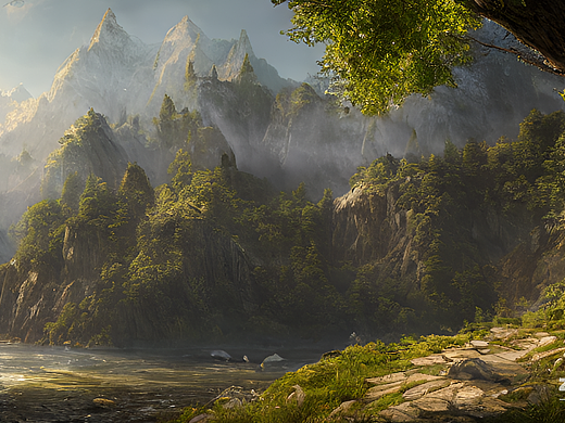 #AI创作实验室#景秀山河