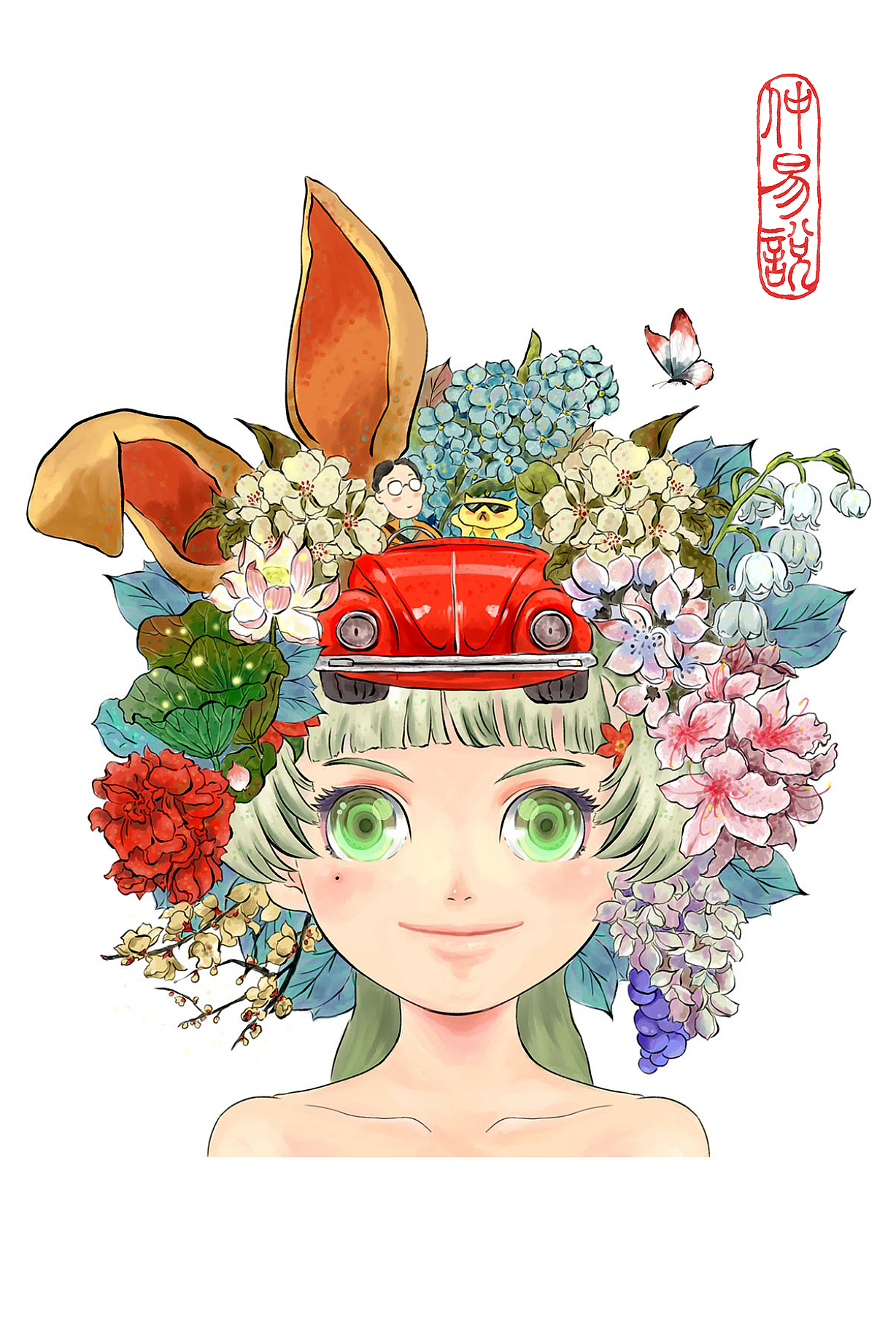 福禄寿喜财~明信片（图ZMzMyMTAwMDg=） - 商业插画 - 站酷设计师顾所长原创素材 - 站酷ZCOOL