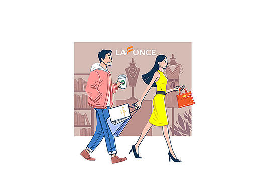 蓝海风漫巷书店 网络平台宣传插画