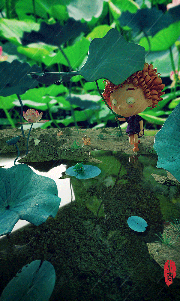 巫女阿吉系列 雨（图ZMTcxMzAyODI0） - 儿童插画 - 站酷设计师米问原创素材 - 站酷ZCOOL