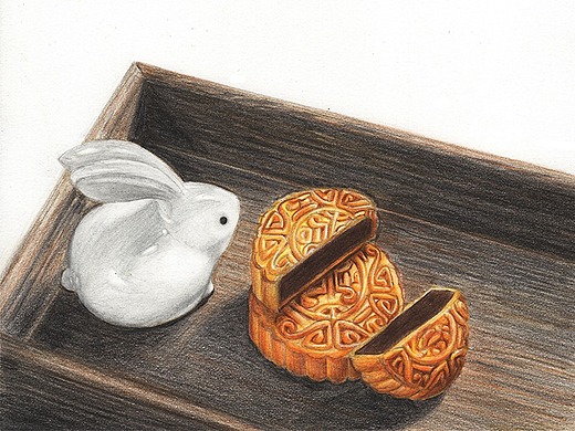 【驴大萌彩铅教程362】中秋节吃月饼