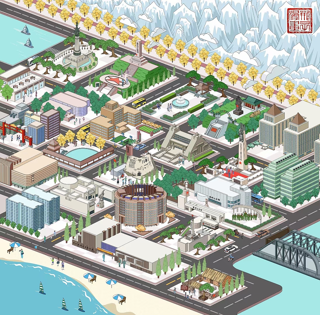 2.5d地图|插画|游戏原画|瓶子漫画_原创作品-站酷zcool