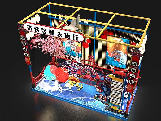 国潮古风美陈展示设计3D效果图