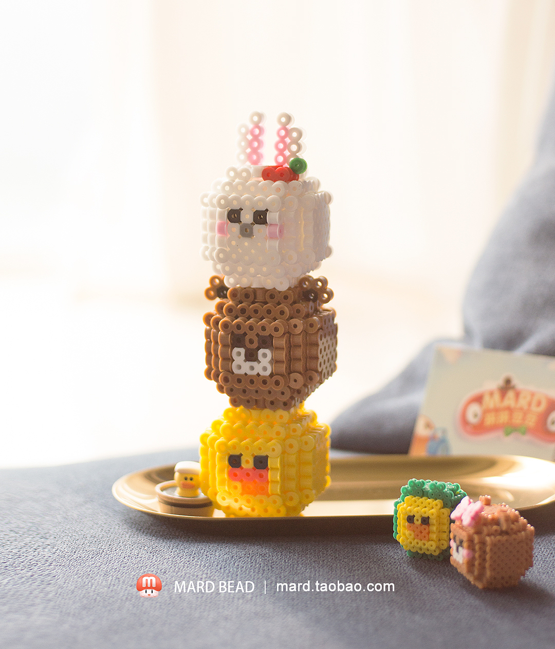 MARD拼豆原创-Linefriends小肉球+蘑菇菌line变装（图ZMTExNTU5NDQ4） - 手办/模玩 - 站酷设计师拼拼豆豆原创素材 - 站酷ZCOOL