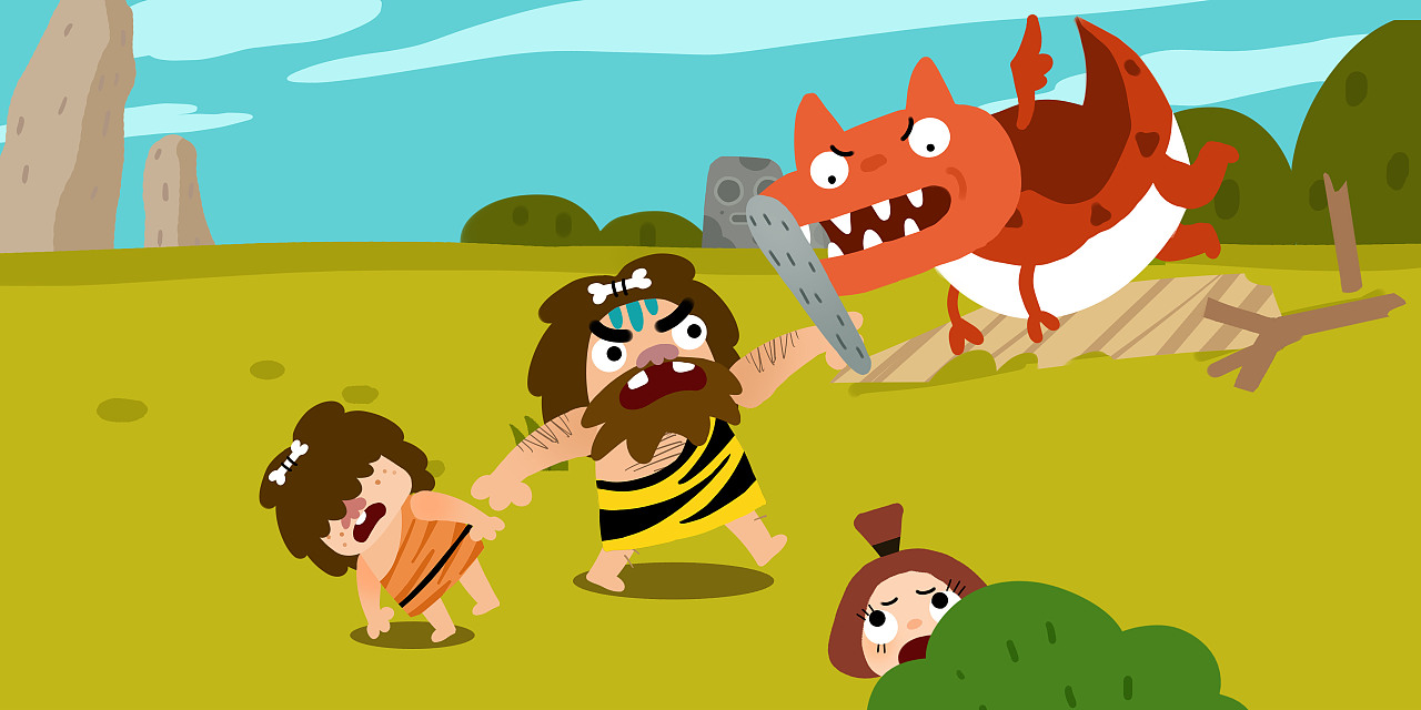 原始人一家2|插画|儿童插画|徐治魔 - 原创作品 - 站酷 (zcool)