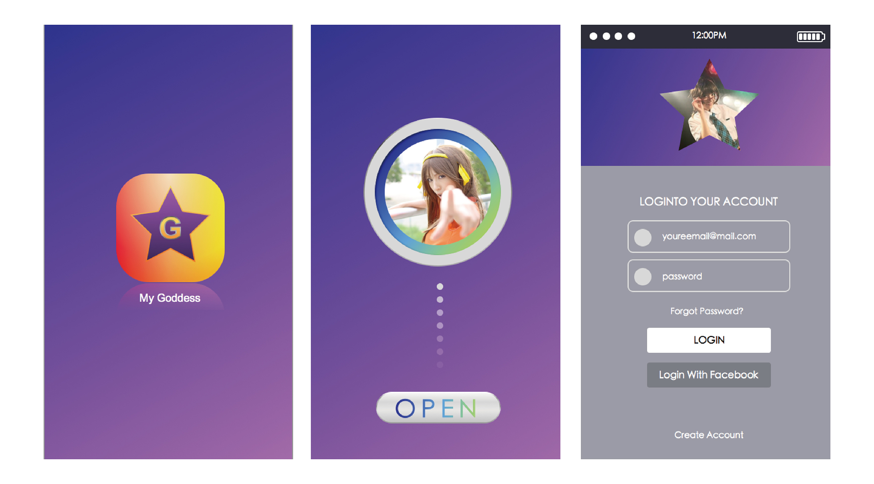 我的女神,手机app界面设计|ui|app界面|阿清design - 原创作品 - 站酷