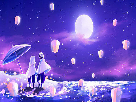 光遇插画｜中秋月圆重逢